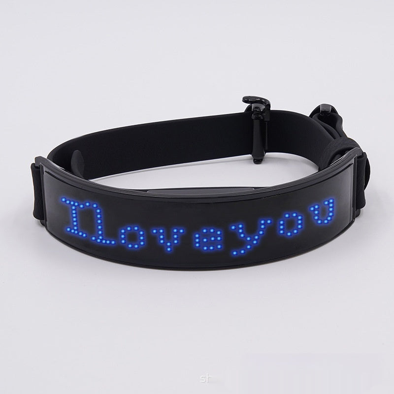 Smart LED Dog Collar/Harness – Custom Text Display for Night Safety