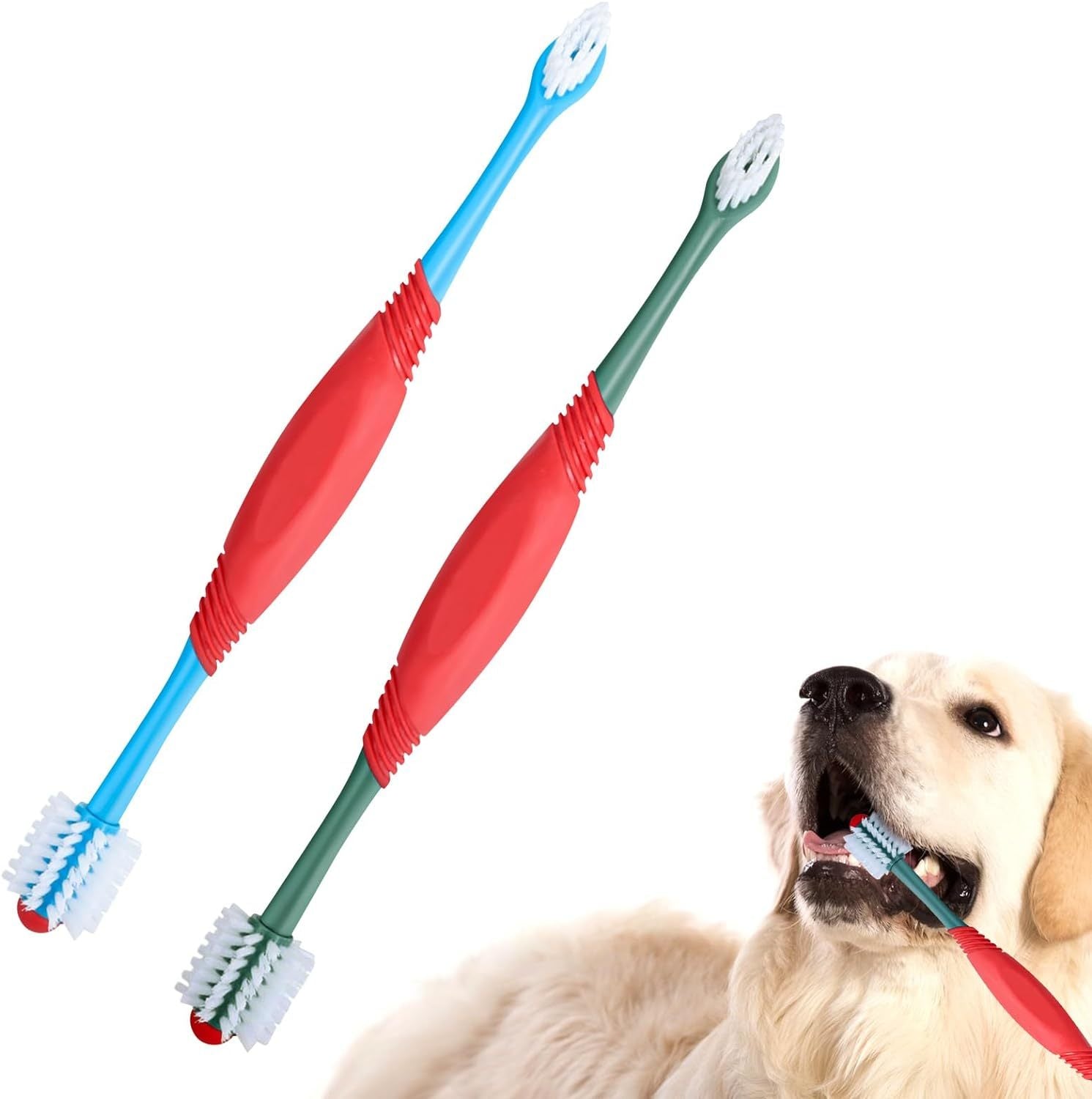 Dual-Head Pet Toothbrush – 360° Cleaning for Healthy Gums & Teeth