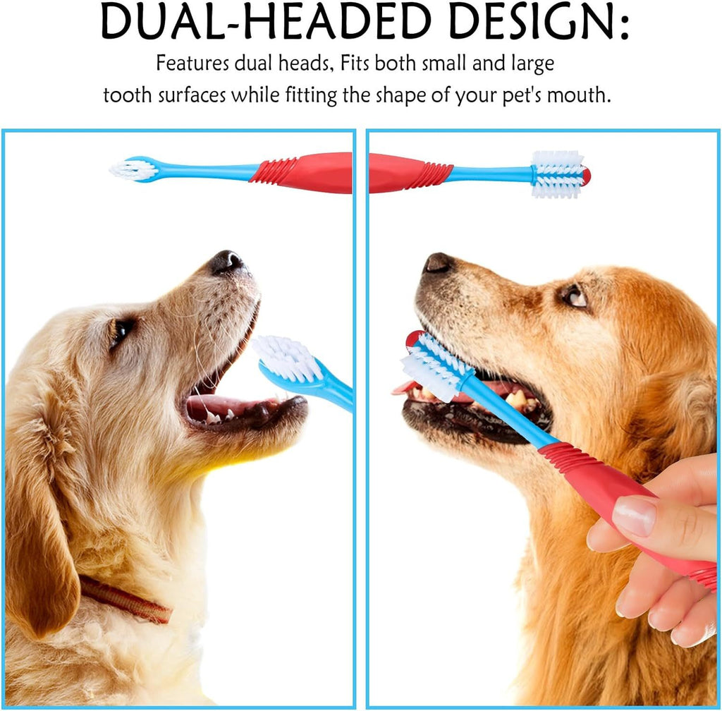 Dual-Head Pet Toothbrush – 360° Cleaning for Healthy Gums & Teeth
