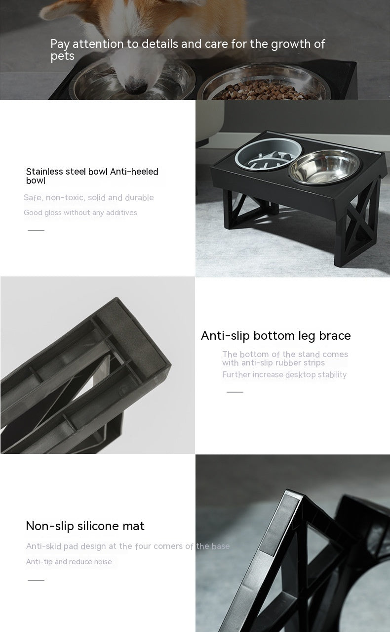 Elevated Anti‑Choke Stainless Dog Bowl