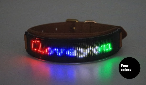 Smart LED Dog Collar/Harness – Custom Text Display for Night Safety