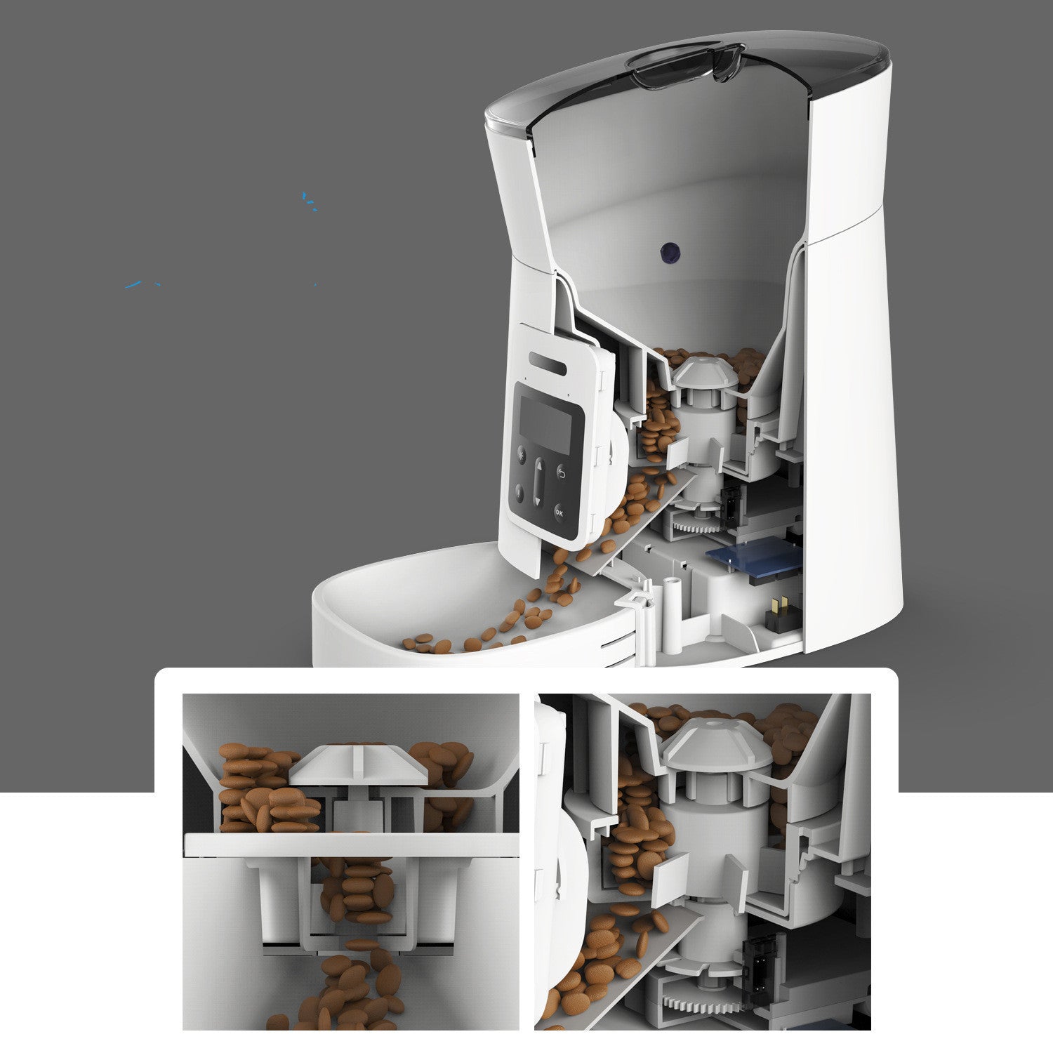 Smart Button-Control Pet Feeder – Simple & Stress-Free Mealtimes