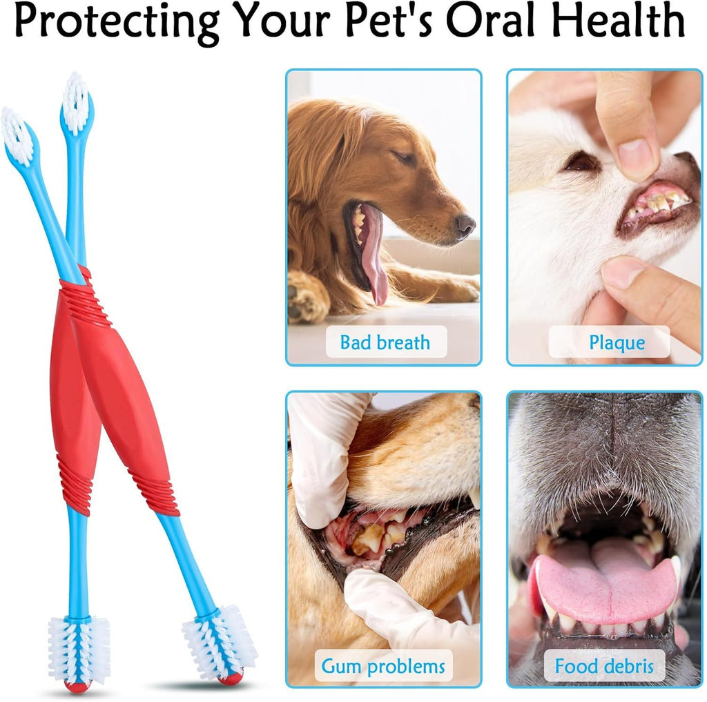 Dual-Head Pet Toothbrush – 360° Cleaning for Healthy Gums & Teeth