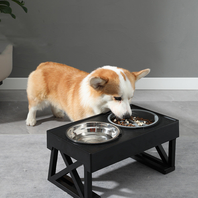 Elevated Anti‑Choke Stainless Dog Bowl