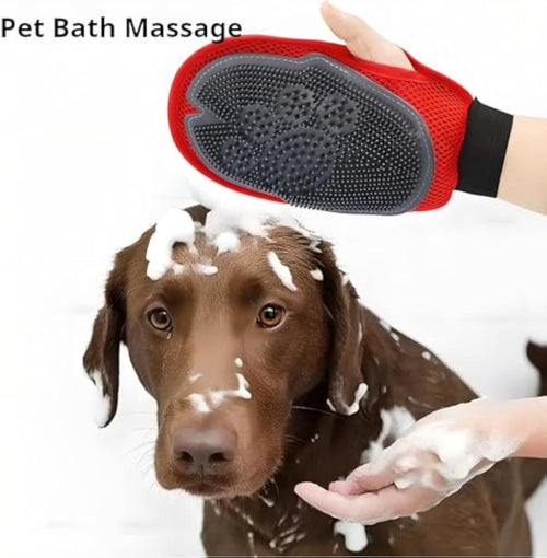 2-in-1 Pet Grooming & Bathing Glove – Brush, Clean, De-Shed with Ease & Use on Either Hand