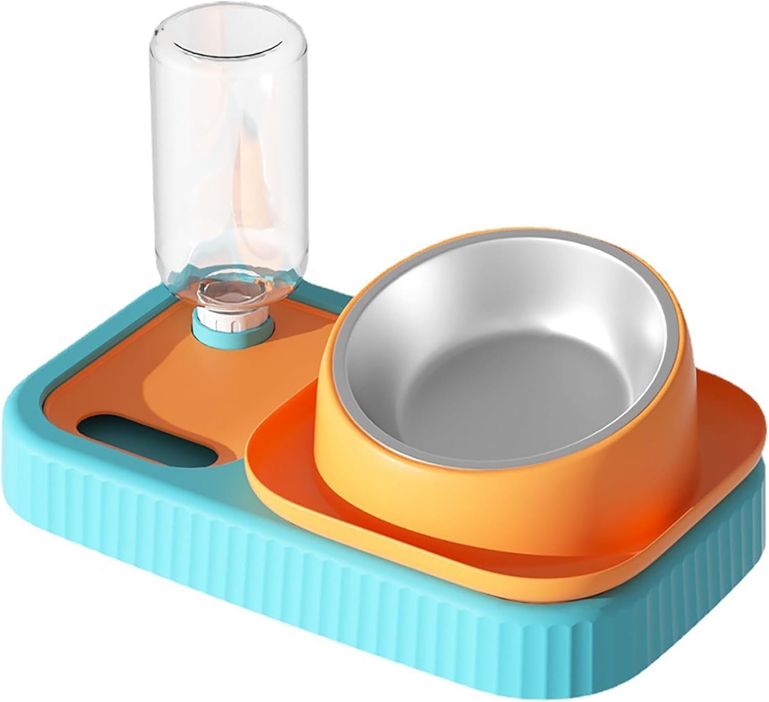 Elevated Cat and Dog Bowl with Built In Water Supply
