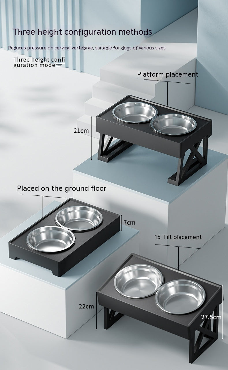 Elevated Anti‑Choke Stainless Dog Bowl